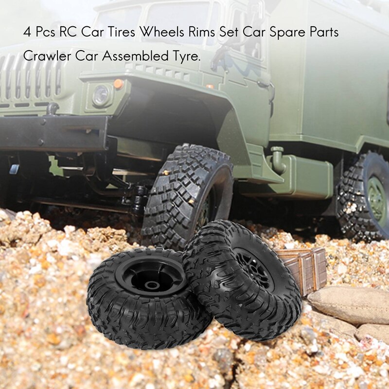 4 Pcs RC Car Tires Wheels Rims Set for MN D90 D91 RC Car Spare Parts Crawler Car Assembled Tyre for Truck Parts &amp; Accessories