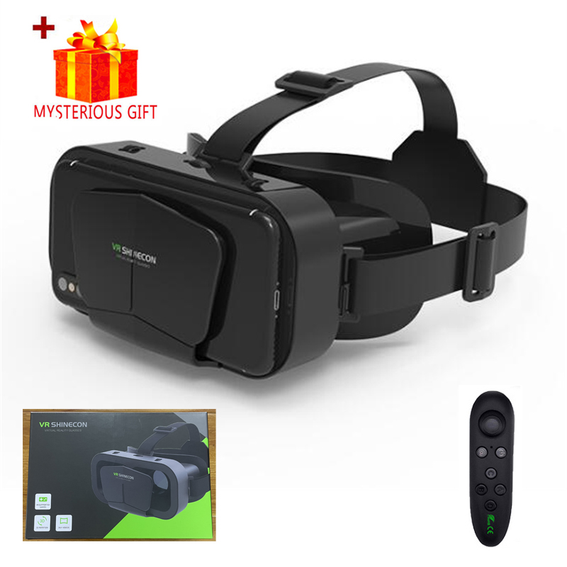 Shinecon VR gafas 3D auriculares dispositivo de Realidad Virtual casco gafas lentes teléfono inteligente móvil teléfono inteligente Realidade Viar VR: Marrón