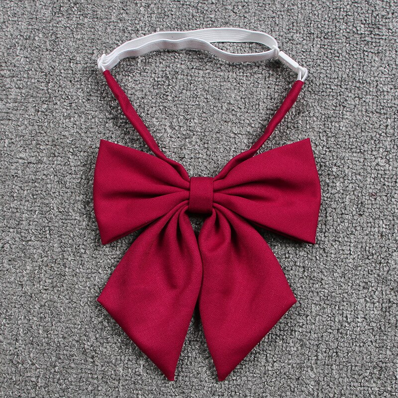 Japansk skole jk uniform sløjfe til piger vin rød sommerfugl cravat skole sømand jakkesæt uniform tilbehør blomster slips: Rød