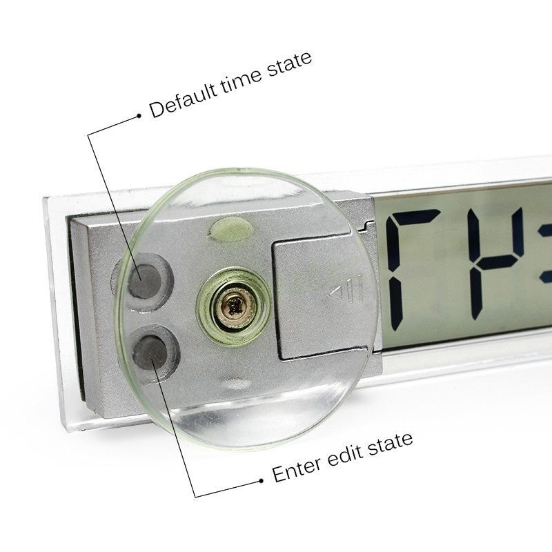 Pantalla LCD, reloj electrónico Digital con ventosa LED para todos los coches, interior, exterior, hogar