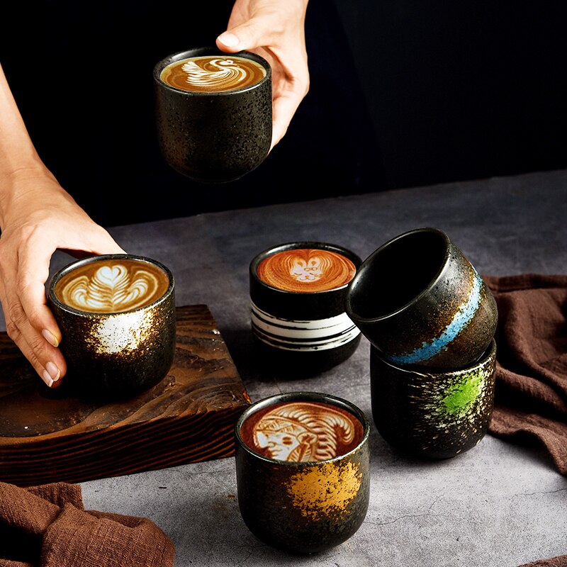 Kaffekopper keramikk krus sake te krus drinkware kopp keramisk latte japansk håndlaget kaffekopp