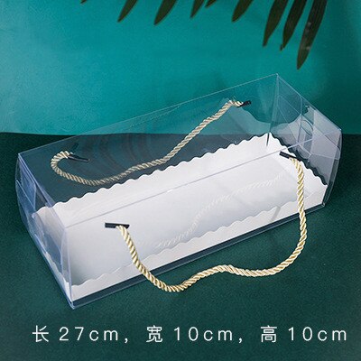 5 st transparent kakrulle förpackningslåda bärbar låda bakverk bakning förpackning fest födelsedag förpackning låda: A