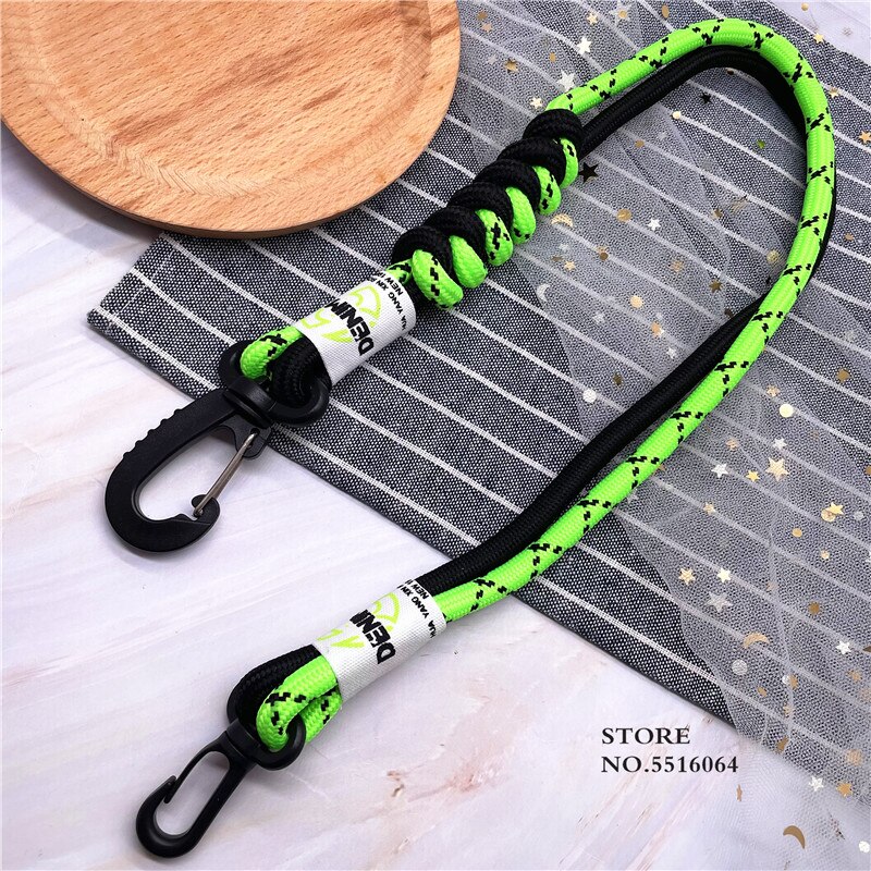 Multifunctional Buclke Fluorescent Color Phone Case Rope Braided Lanyard For Key Climbing Hook/Bag Decoration Strap Keychain