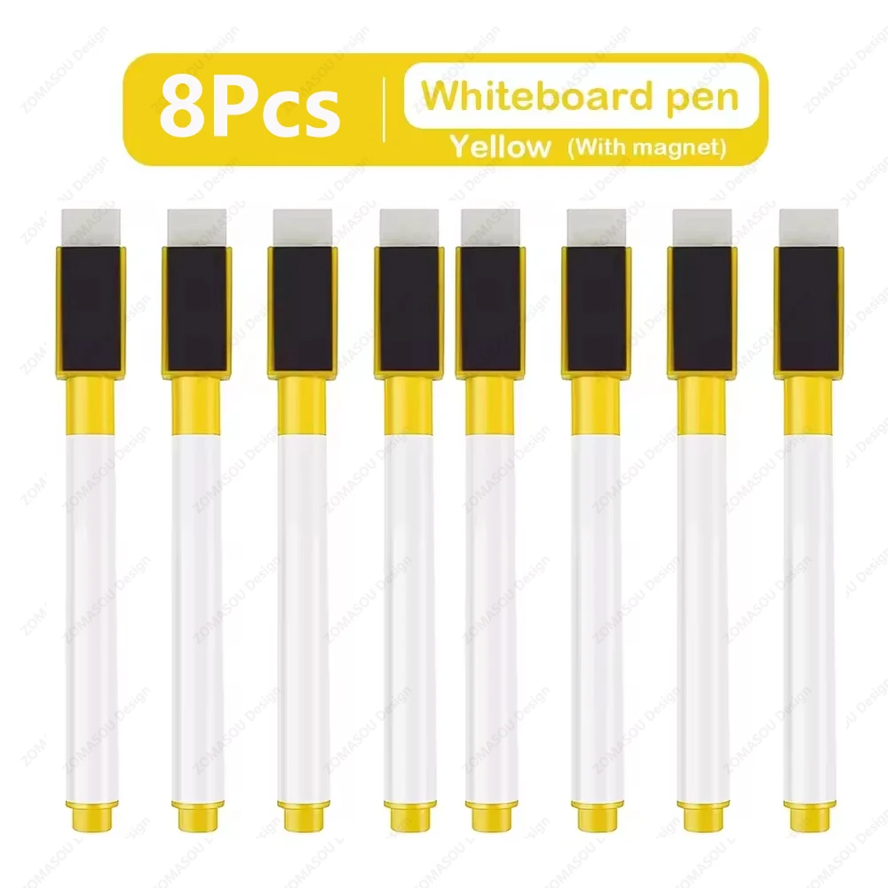 1-48Pcs Magnetic Erasable Whiteboard Pen Color Options Numbering Stationery Office Teaching Supplies for Blackboard Student Note: Mixed Color