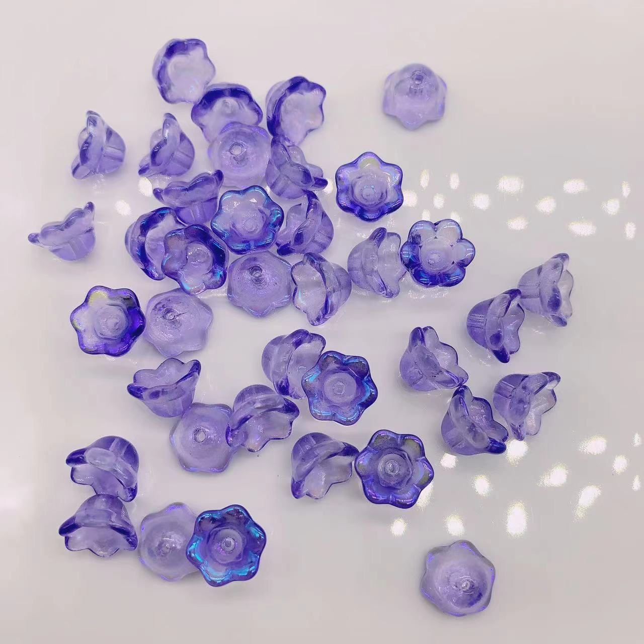 Perles de Verre en Forme de Fleur de Muguet, Accessoire de 6x10mm, 50 Pièces/Lot