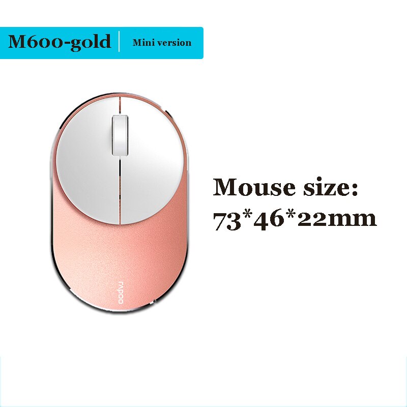 Rapoo M600G/M600G Mini Multi-mode Draadloze Muis Ondersteunt Bluetooth 3.0/4.0 En 2.4G Voor Windows xp/Visa/7/8/10 Of Later, macos: Golden Mini