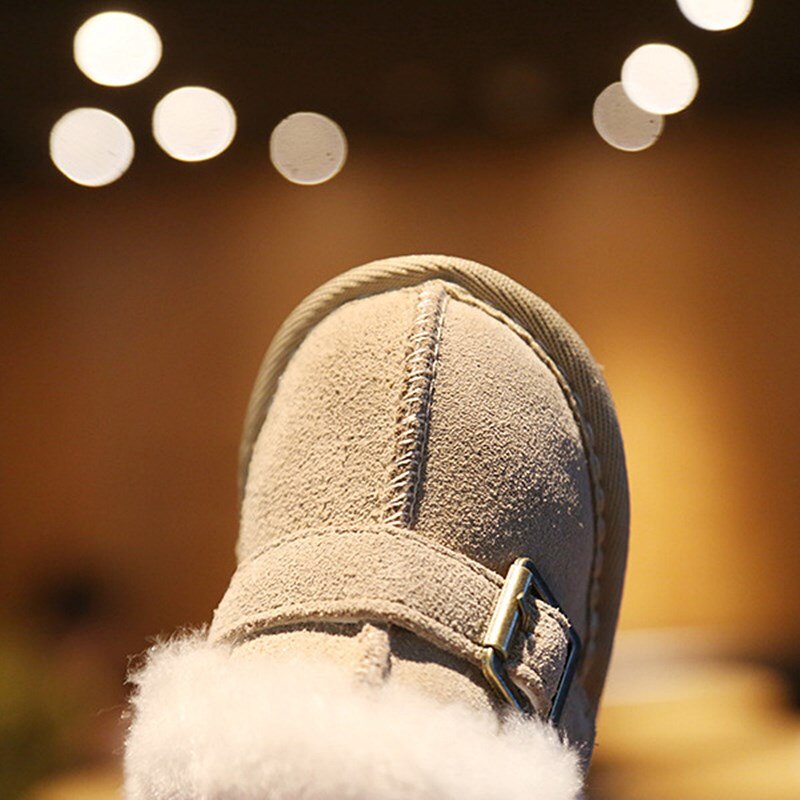 AOGT Warme Baby Winter Schuhe Kleinkind Kleinkind Baumwolle Schuhe Weichen Bequemen Schnalle Dekoration Plüsch Knöchel Baby Schnee Stiefel