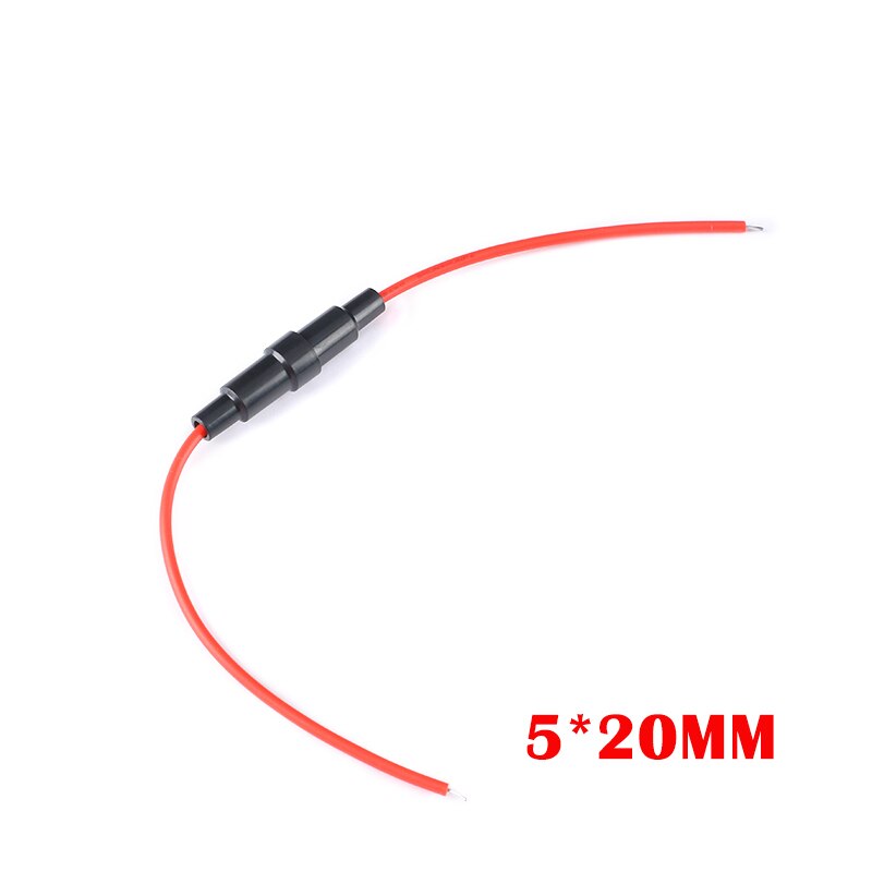 5Pair 5*20mm Inline Fuse Holder 220V Fast-Blow Screw Type Fuse Holder Quick-Blow Glass Fuse Holder 6*30MM with 22 AWG cable: 5x20mm fuse holder