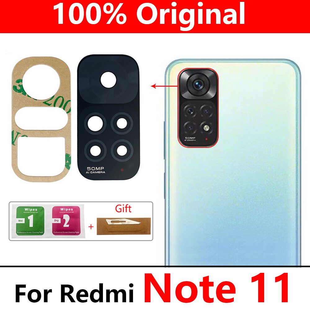 Rear Terug Camera Glazen Lens Voor Redmi Note 11 Note11 Global Met Frame Cover Sticker