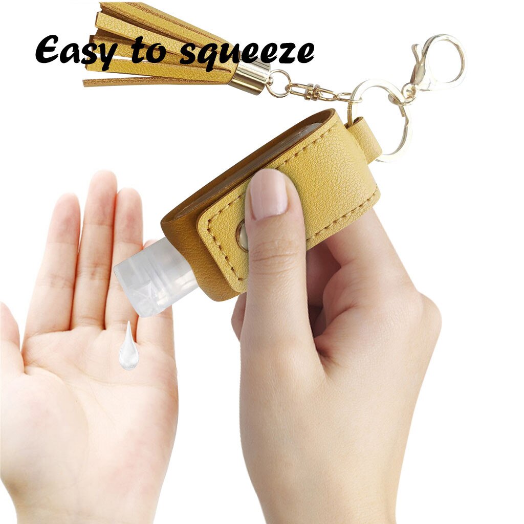 Mini Hand Sanitizer Leather Keychain Portable Hangable Soap Dispenser Dispensador Jabon Liquid Travel Shampoo Bottle Bath Decor