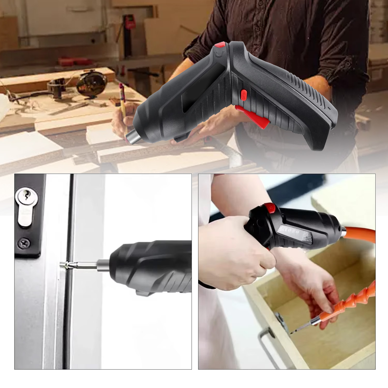 47 PCS 3.6V Electric Screwdriver Set 1800mAh Battery Powered Portable Cordless Electric Screwdriver Household Maintenance Power