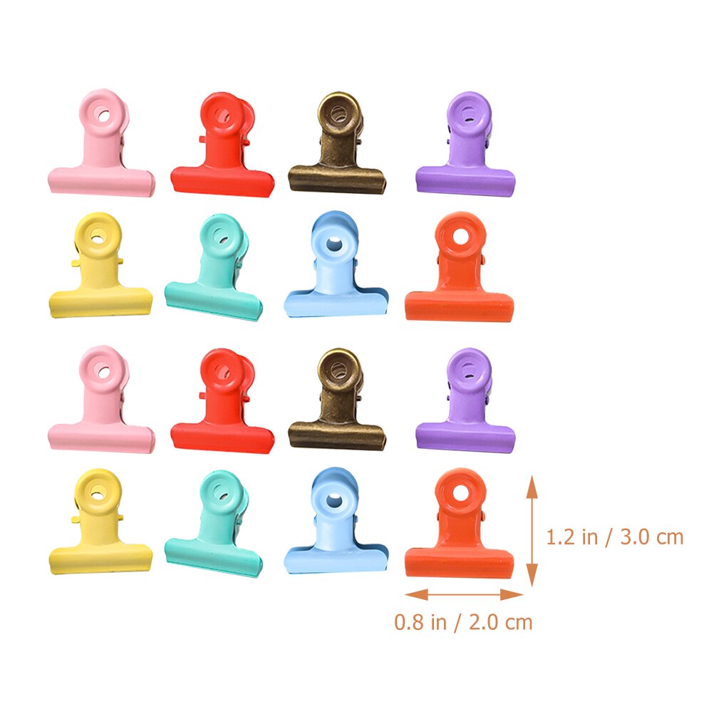 16Pcs Metal File Clips Document Sorting Clips Food Bag Fresh-keeping Clips Bill Clips