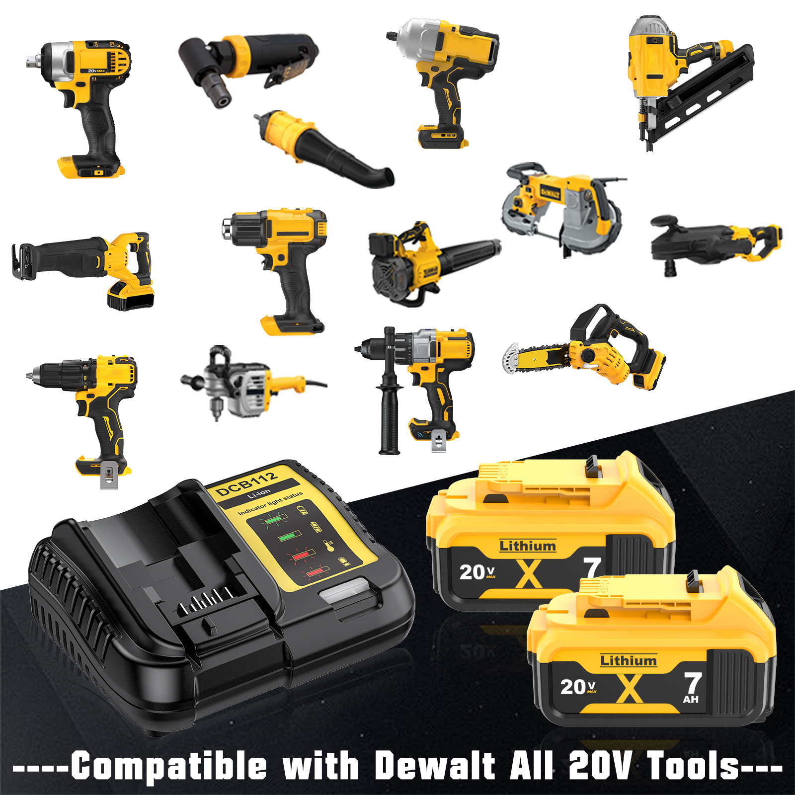 Für Dewalt 20 V Akku-Ladegerät für DCB115 DCB101 DCB105 DCB107, kompatibel mit Dewalt 12 V/20 V MAX Li-Ion Akku