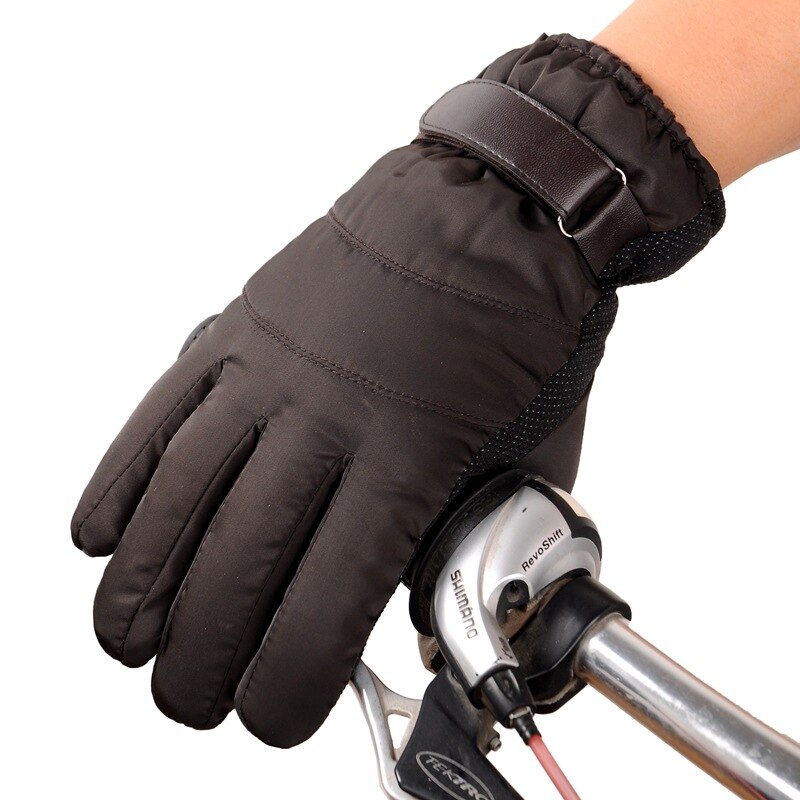 Mannen Handschoenen Winter Nacht Reflecterende Strip Touchscreen Waterdicht Anti-Slip Handschoenen Voor Fietsen Skiën Winddicht Pluis Warme ST078: ST076khaki