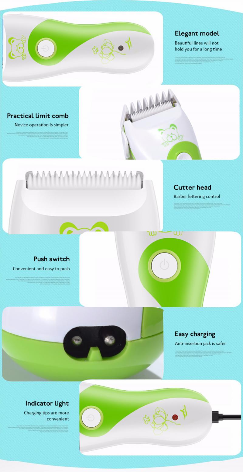Baby Elektrische Haar Haarschneidemaschine Wiederaufladbare Geräuscharm Haar Trimmer Haar Schneiden Maschine Haar Rasieren Kämme freundlicher Schneiden Werkzeug