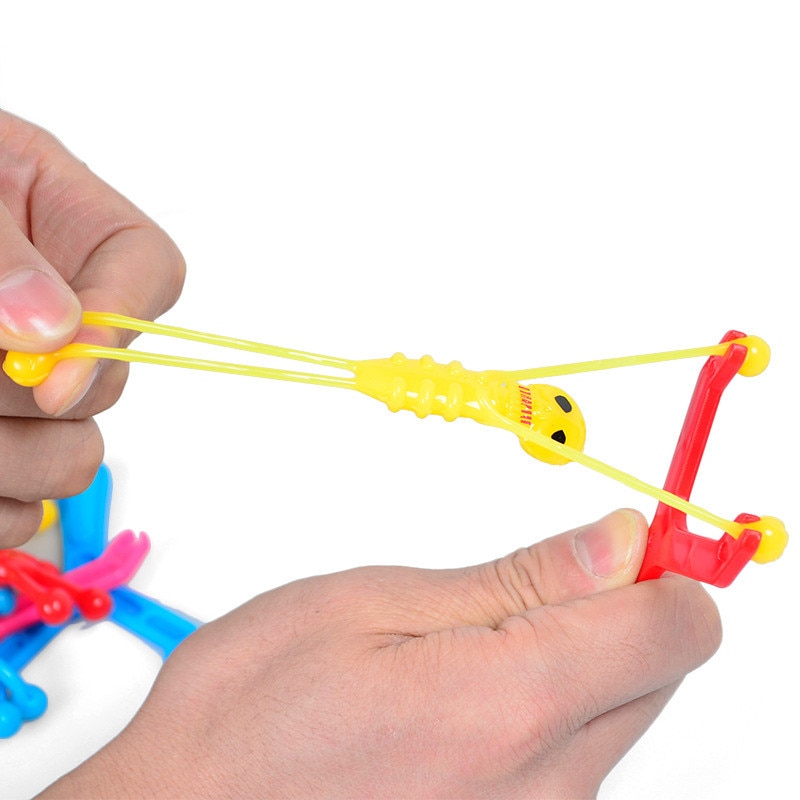 5pcs Novelty Gags & Practical Joke Toys Funny Rubber skeleton Stretchy launch Flying toys