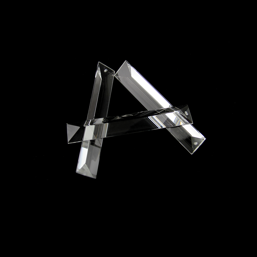 22x63mm-22x220mm 1 pieza 1 agujero/2 agujeros recorte triángulo cristal claro prisma candelabros de cristal piezas colgantes