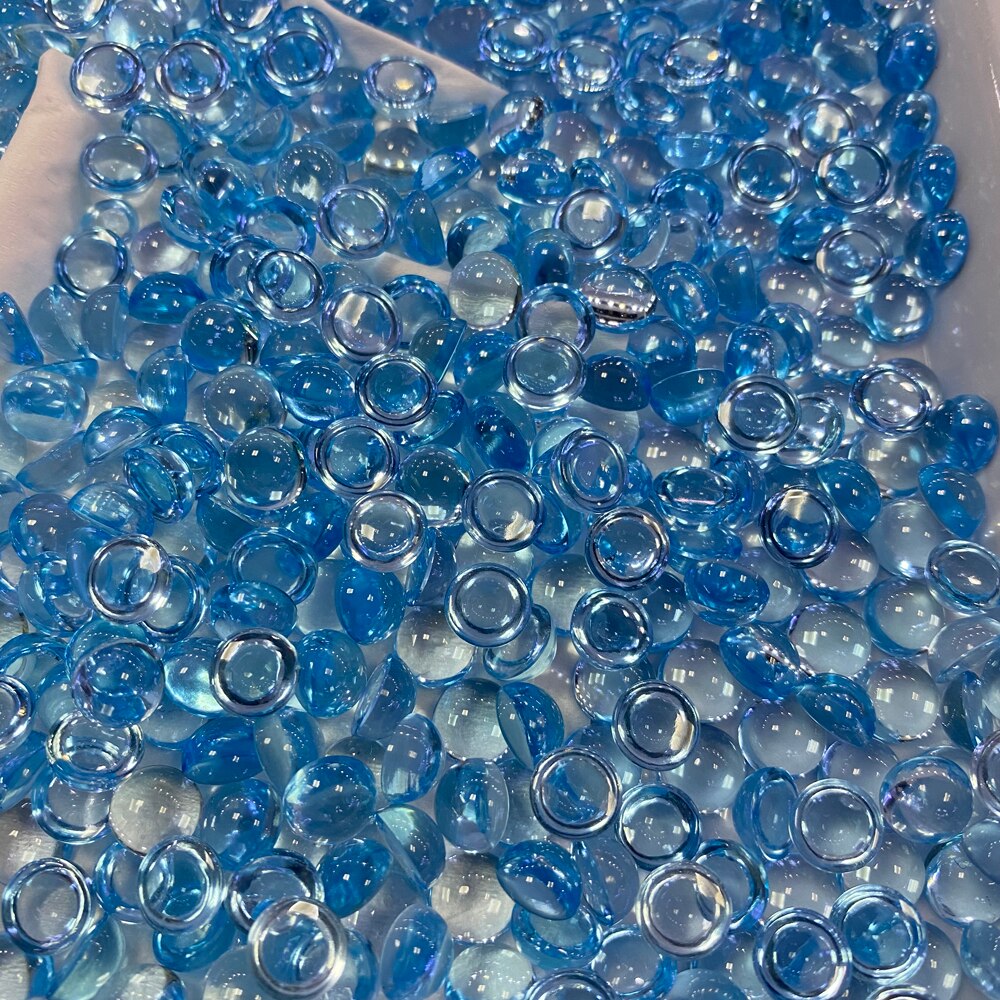 Natuurlijke Sky Blue Topaz Ronde 8 Mm Cab Voor Zilveren Sieraden Montage 100% Natuurlijke Sky Topaz Losse Edelstenen Tbj Raden