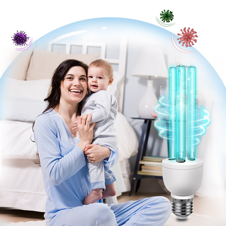 UVC Quartz Lamp Ampoule E27 UVC Lamp Sterilizer 15W 25W UV Sterilizer Ozone Disinfection Light Bulb E27 UVC Quartz Lamps