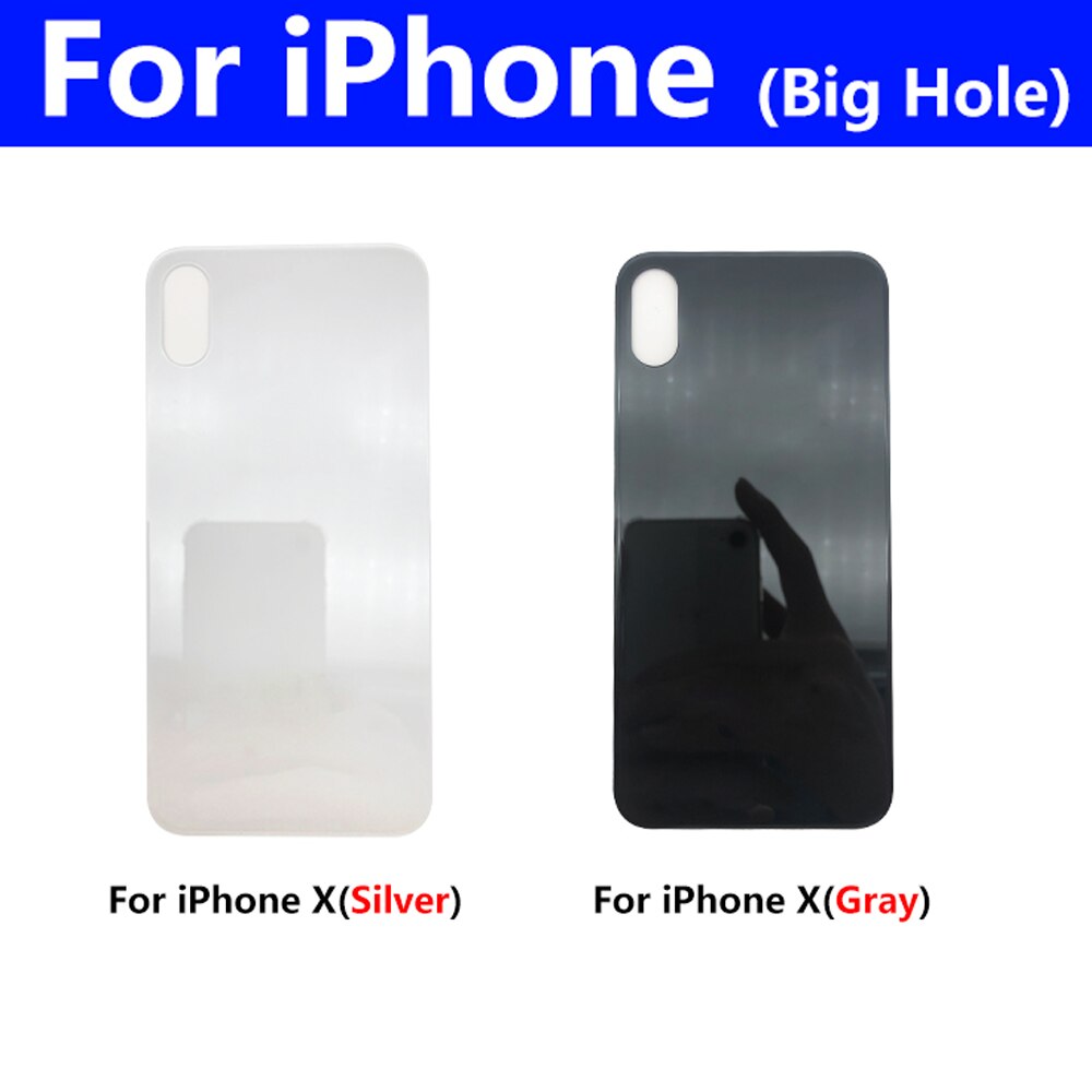 Custodia per Cover posteriore in vetro di ricambio per foro grande per Iphone X XS Max
