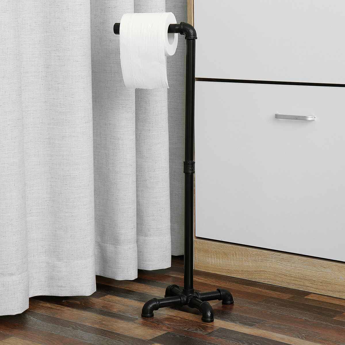 Iron Large Toilet Paper Holder Stand Reserv Storage Dispenser Free Standing Holder Bathroom Roll Tissue Paper Roll Stand