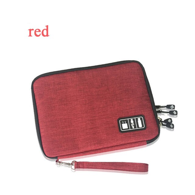 Yesello Digital Gadget Organizer Bag - Travel Case for iPad, Cables, Earphones, Pen, Power Bank - 28x20x5cm: Red / L