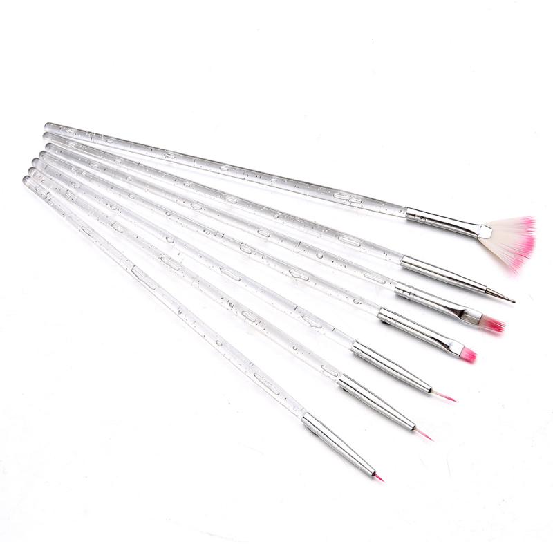 10 st/set nail art borste set uv gel akryl nail art paint pen teckning pensel nail art liner pensel gör-det-själv nail art manikyrverktyg: 05 7 st