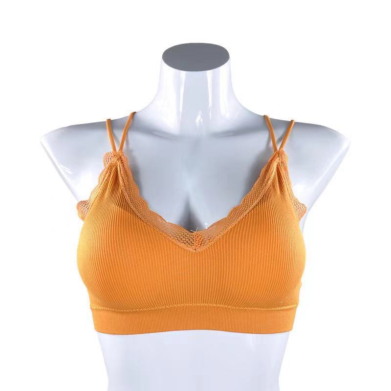 Women&#39;s Sexy Sports Rimless Underwear, Fashionable And Breathable Pure Color Modal Cotton, Popular Versatile Soft Girl Bra Top: 05