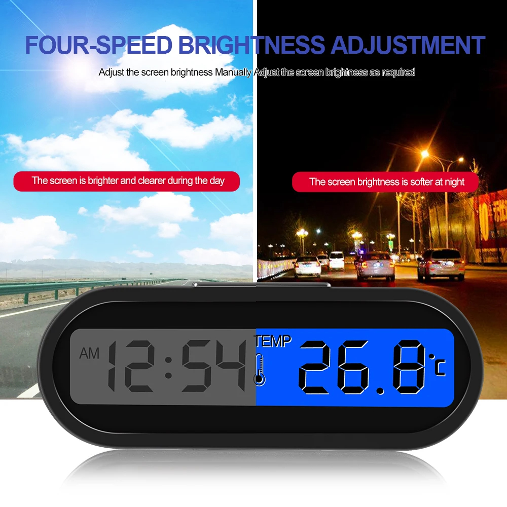 Zeit/Temperatur Auto Instrument Mini Auto elektronische Uhr Zeit Auto Uhren leuchtende Thermometer LCD Hintergrund beleuchtung Digital anzeige