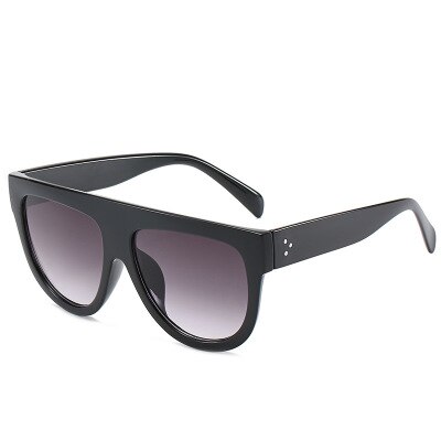 Oversized Vrouwen Zonnebril Shield Vorm Luxy Grote Frame Klinknagel Shades Zonnebril Vrouw UV400 Sunglass Zonnebril Dames: gradient grey