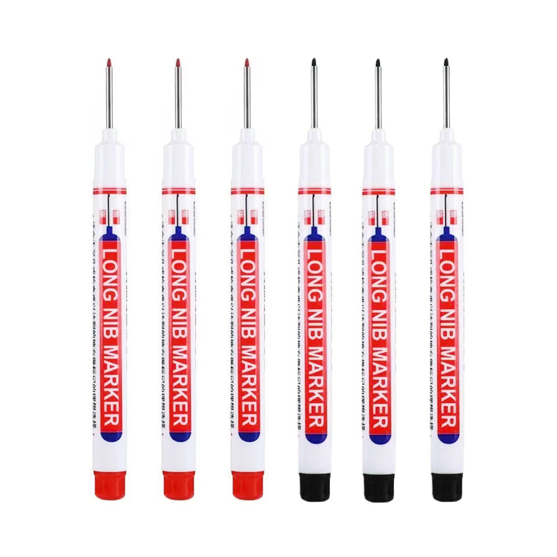 6pcs 20MM Red/Black/Blue/White/Green Ink Long Head Markers Bathroom Woodworking Decoration Multi-purpose Deep Hole Marker Pens: Orange