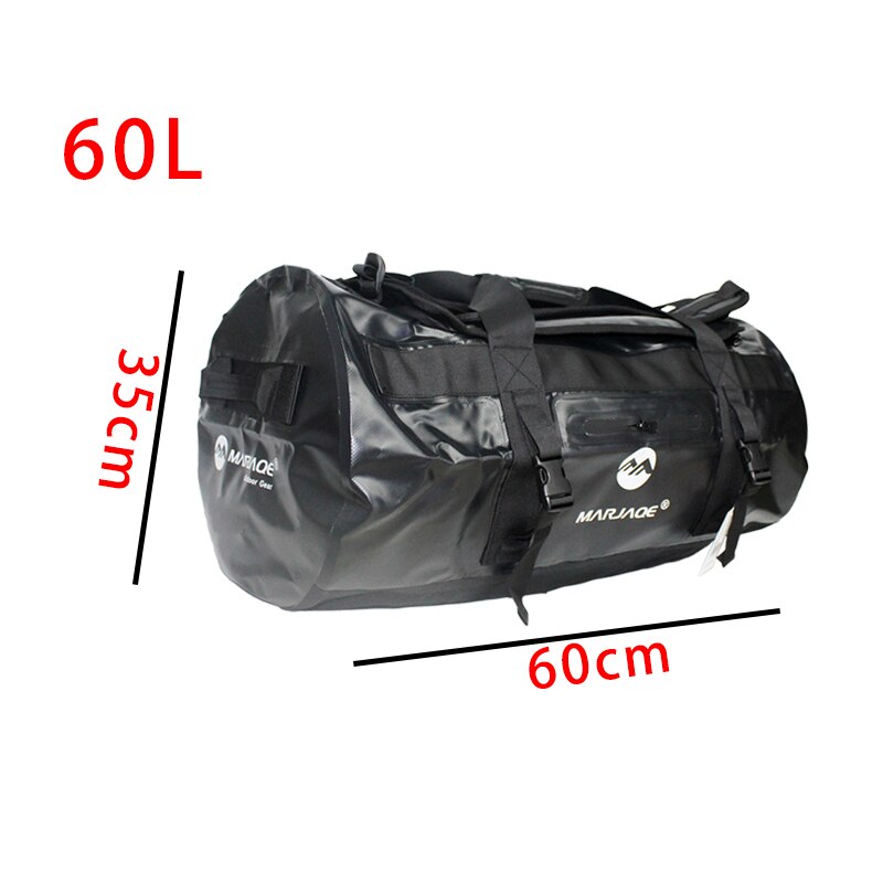 Outdoor Waterproof Bag Fishing Dry Bag Camping Fitness Sailing Water Resistant Bag Trekking River Expedition Shoulder Ocean Pack: FSXLB01-60L 5