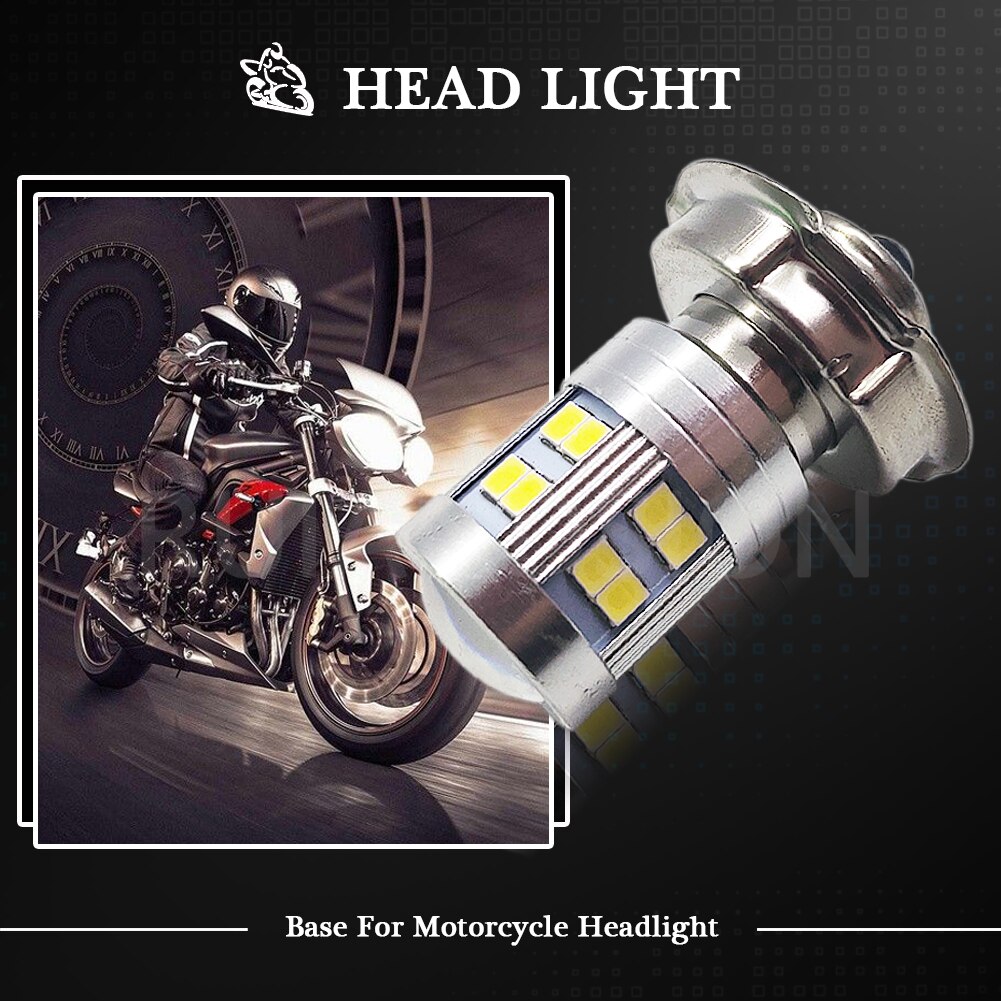 2 Pcs 2835 24smd H6M P26S Led Koplamp Lamp Motorfiets Koplamp Scooter Motor Atv Hoofd Licht 6V 8-30V 800lm Wit