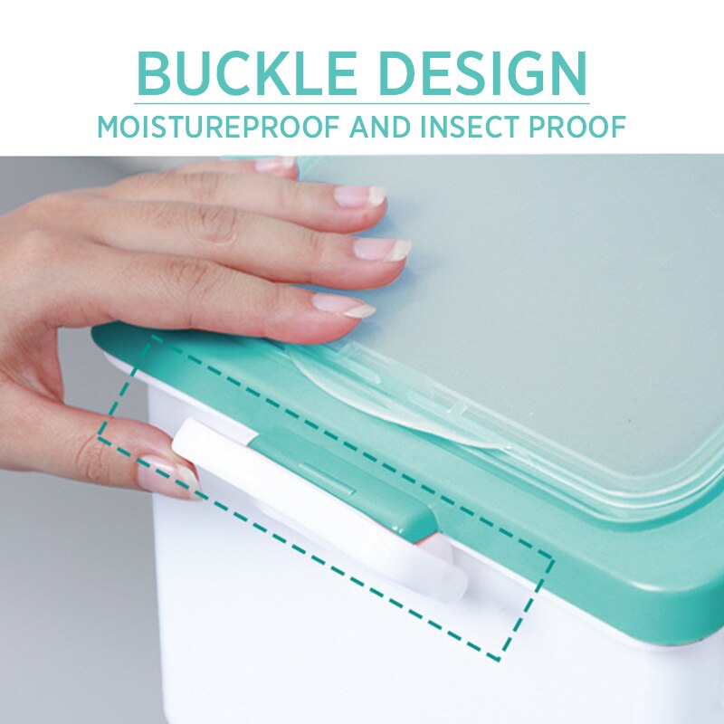 Kitchen Container 10/15KG Bucket Nano Insect-Proof Moisture-Proof Rice Box Grain Sealed Jar Home Storage Pet Dog Food Store Box