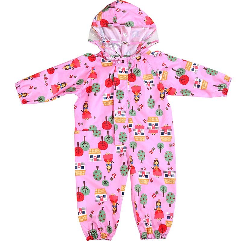 Barn regnjacka med huva barn utomhus regn jumpsuit ogenomtränglig rosa regnjacka överdrag bebis pojke flicka söt poncho blå regnjacka: Rosa / Xl