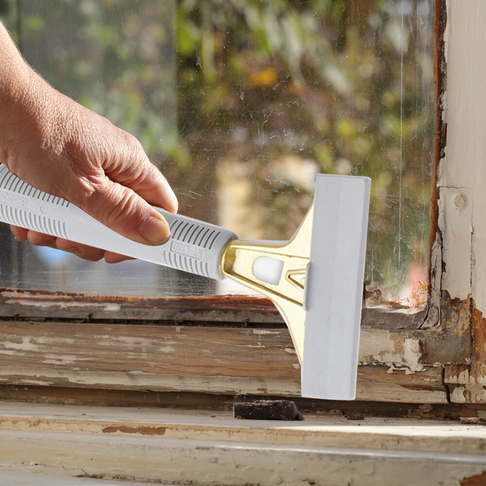 Scraper Knife Metal Putty Knife Wall Plaster Knife Hand Tool Plastic Handle Scraper Blade with Non-slip Handle + 10 Screw Kit