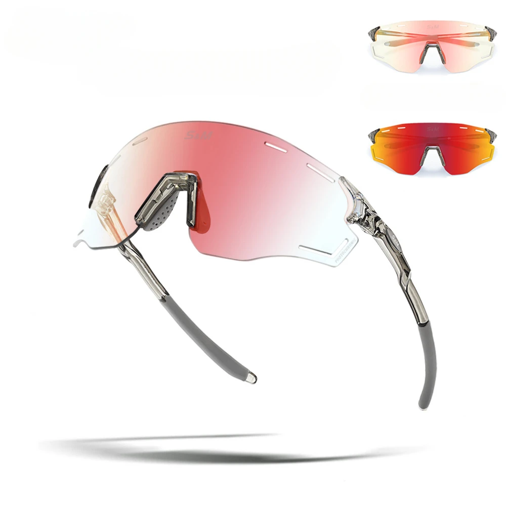 Gafas de sol deportivas polarizadas para motocicleta, lentes de luz polarizadas transparentes que cambian de Color, módulo Multicolor, venta de verano: Morado