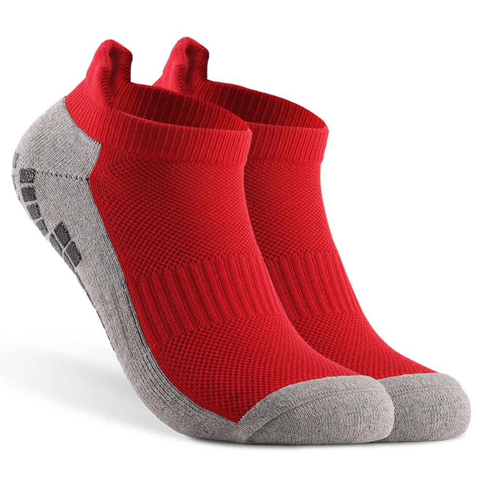 Anti-skid Soccer Socks Sports Ankle Socks Low-cut Outdoor Fitness Breathable Athletic Socks For Football Basketball Hockey Sport: Red