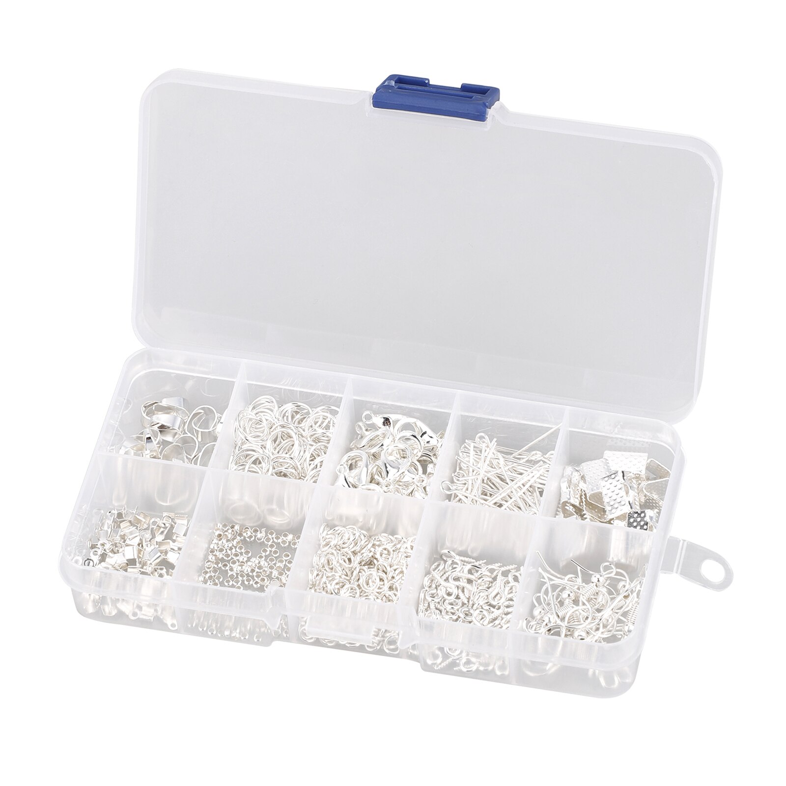 Jewelry Making Supplies Kit Craft Findings Metal Earring Starter DIY Repair With Pliers Silver Beads Wire Tools