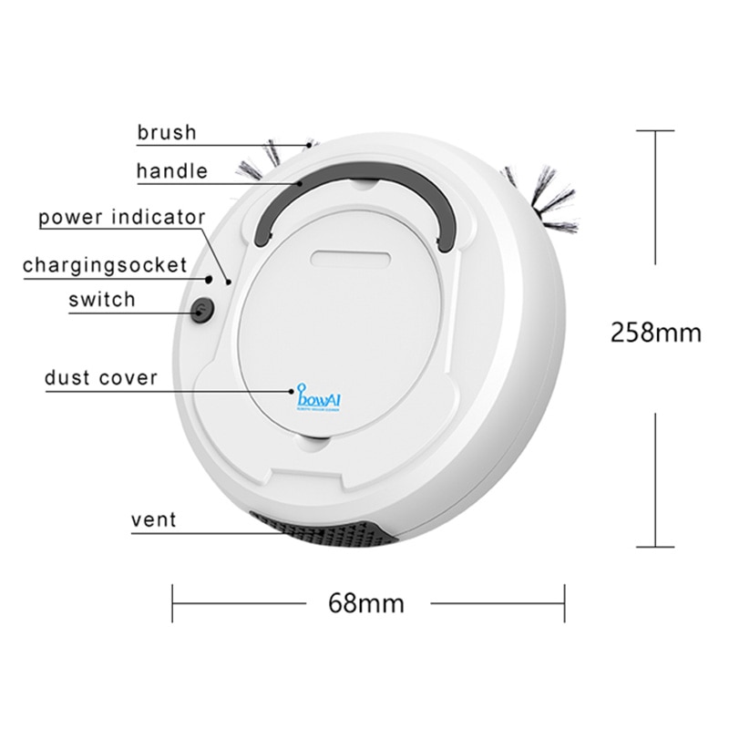 ObowAi 1800Pa Smart Auto Robot Vacuum Cleaner 3-In-1 Auto Rechargeable Smart Sweeping Robot Dry Wet Sweeping Vacuum Cleaner Home