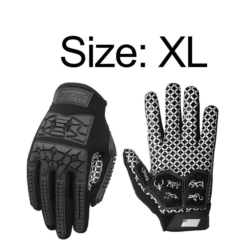 Seibertron Lineman 2.0 Padded Palm Football Receiver Gloves, Flexible TPR Impact Protection Back of Hand Glove Adult Sizes: XL
