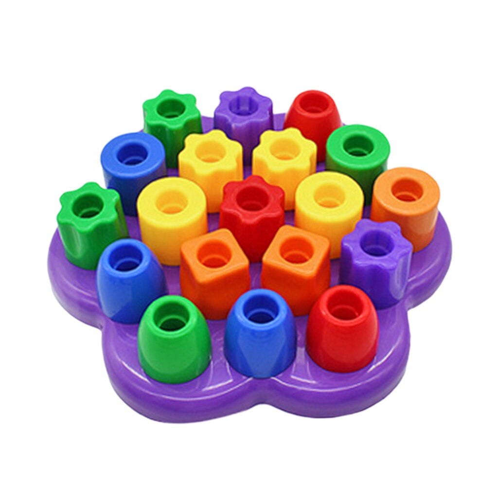 20 Pcs Stapelen Blokken Geometrisch Vormige Kids Educatieve Puzzel Speelgoed