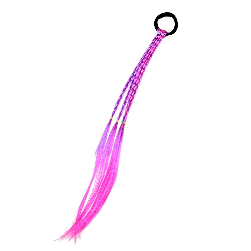 Headband Girls Twist Braid Rope Simple Rubber Band Hair Accessories Kids Wig Hair Band With Wig Colorful Wig Styling Headdress: Purple A