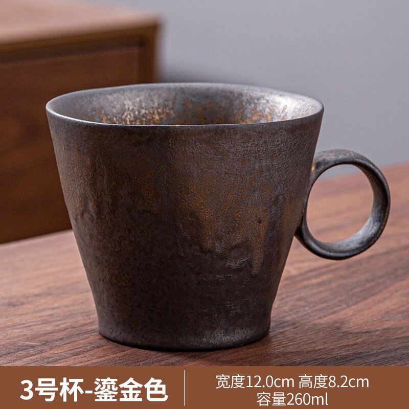 JIA GUI LUO-taza de café de cerámica hecha a mano de estilo japonés, taza de agua, taza de gres, taza de oficina, tazas de café, G094: 5