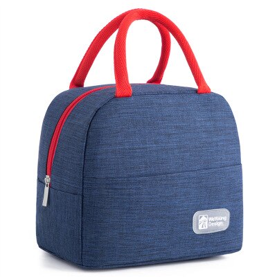 1Pcs Verse Koeler Zakken Waterdichte Nylon Draagbare Rits Thermische Oxford Lunch Tassen Voor Vrouwen Handige Lunchbox Tote Voedsel tassen: E-Blue