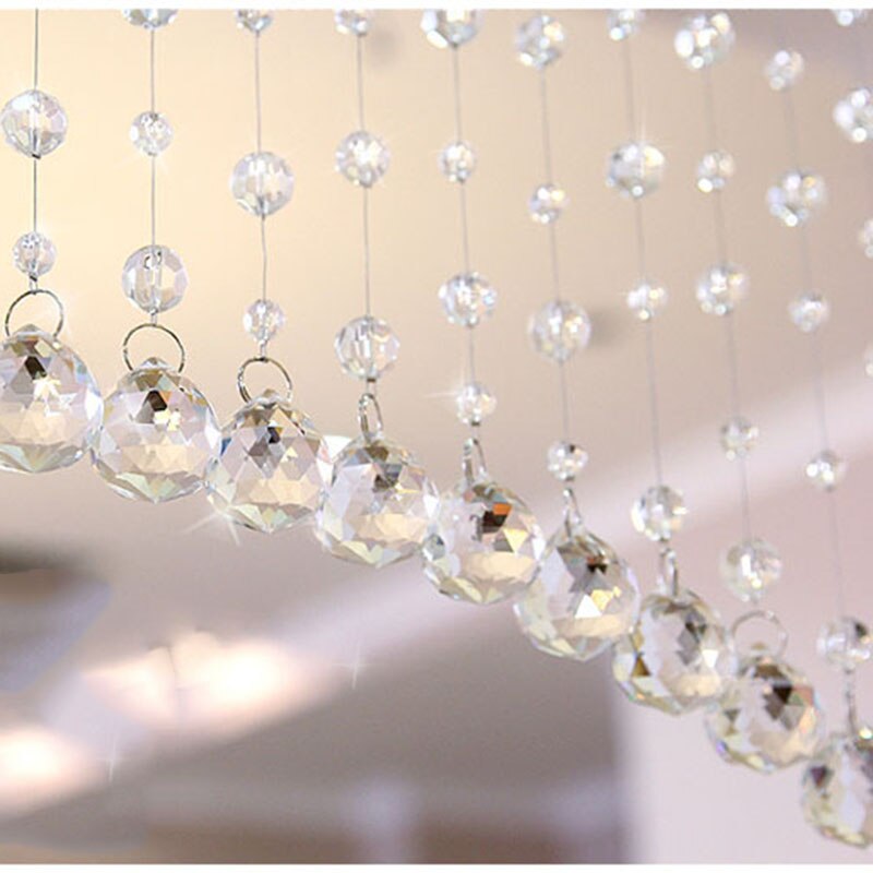 Krystal glas perle gardin indendørs hjem stue soveværelse kontor vindue dørdeler bryllup dekoration perle gardin: Gennemsigtig