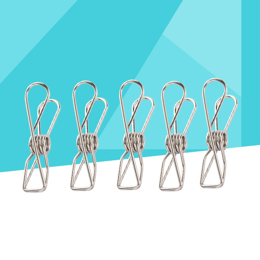 Stainless Steel Binder clip Multi-purpose Sturdy Utility CLips Sock Pins for Clip Clothes