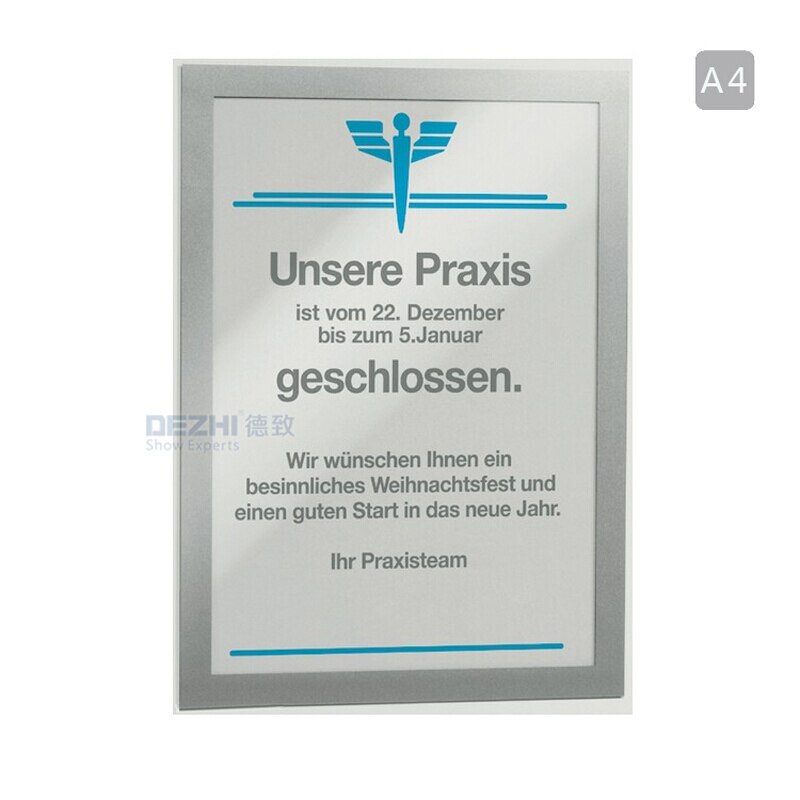 210x297mm PVC Magnetic Office Badge Indoor Wall Mount Sign Holder Display INFO Poster Door Sign: A4 210x297mm