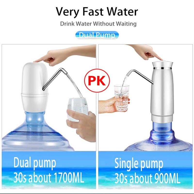Automatische Elektrische Pomp Voor Water Dispenser Waterpomp USB Opladen Dispenser Drinkfles Met Snelle Dubbele Pomp