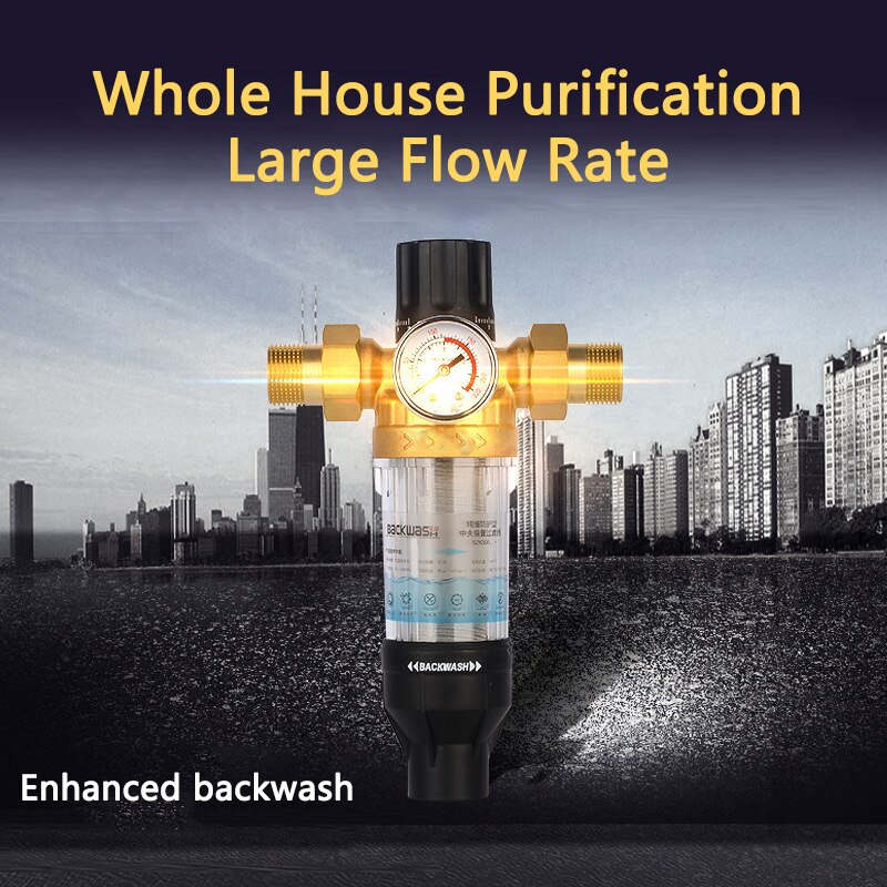 The Third Generation Backwash Brass Prefilter Large Flow Water Purification Filter Pipeline Rust and Sediment
